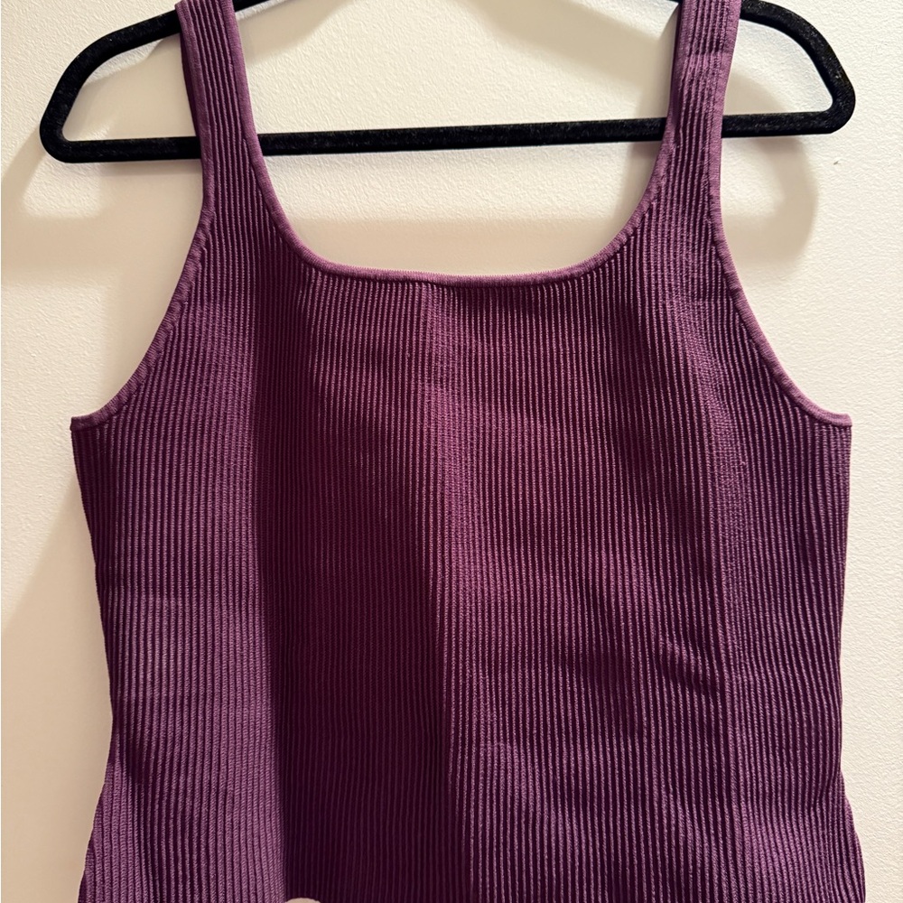 Babaton Plum Ribbed Tank Top